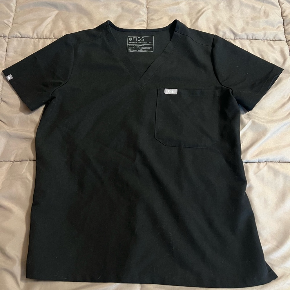 Figs women’s technical collection scrub top XS black